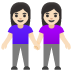 women holding hands: light skin tone on Google