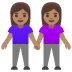 women holding hands: medium skin tone on Google