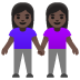 women holding hands: dark skin tone on Google