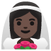 woman with veil: dark skin tone on Google