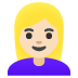 woman: light skin tone, blond hair on Google