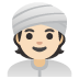 person wearing turban: light skin tone on Google