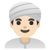 man wearing turban: light skin tone on Google