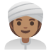 woman wearing turban: medium skin tone on Google