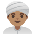 man wearing turban: medium skin tone on Google
