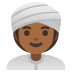 woman wearing turban: medium-dark skin tone on Google