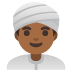 man wearing turban: medium-dark skin tone on Google