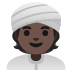 person wearing turban: dark skin tone on Google