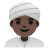 man wearing turban: dark skin tone on Google