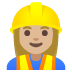 woman construction worker: medium-light skin tone on Google