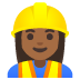 woman construction worker: medium-dark skin tone on Google
