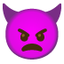 angry face with horns on Google