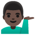 man tipping hand: dark skin tone on Google