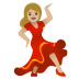 woman dancing: medium-light skin tone on Google