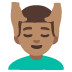 man getting massage: medium skin tone on Google