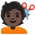 person getting haircut: dark skin tone on Google