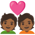 couple with heart: medium-dark skin tone on Google