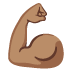 flexed biceps: medium skin tone on Google