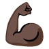 flexed biceps: dark skin tone on Google