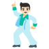 man dancing: light skin tone on Google