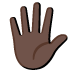 hand with fingers splayed: dark skin tone on Google