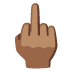 middle finger: medium skin tone on Google