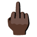 middle finger: dark skin tone on Google