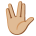 vulcan salute: medium-light skin tone on Google