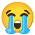 loudly crying face on Google