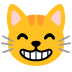 grinning cat with smiling eyes on Google