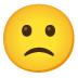 slightly frowning face on Google