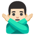 man gesturing NO: light skin tone on Google