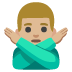 man gesturing NO: medium-light skin tone on Google