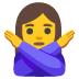 woman gesturing NO on Google