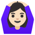 woman gesturing OK: light skin tone on Google