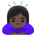 woman bowing: dark skin tone on Google