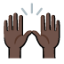 raising hands: dark skin tone on Google