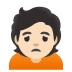 person frowning: light skin tone on Google