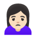 woman frowning: light skin tone on Google