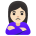 woman pouting: light skin tone on Google