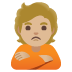 person pouting: medium-light skin tone on Google