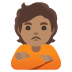 person pouting: medium skin tone on Google