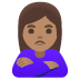 woman pouting: medium skin tone on Google