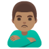 man pouting: medium skin tone on Google
