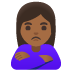woman pouting: medium-dark skin tone on Google