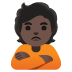 person pouting: dark skin tone on Google