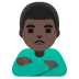 man pouting: dark skin tone on Google