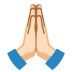 folded hands: light skin tone on Google