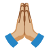 folded hands: medium-light skin tone on Google