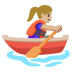 woman rowing boat: medium-light skin tone on Google
